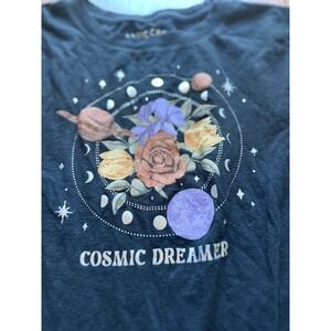 Girls Cosmic Dreamer Graphic T Shirt Blue Classic Crew Short Sleeve Tee